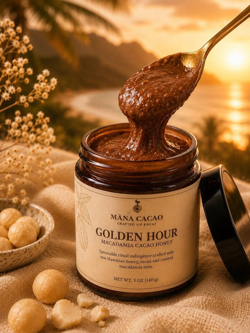 Golden Hour™ Macadamia Cacao Honey Spread
